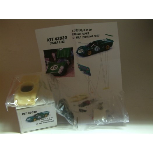 Kit Ferrari 365 P 2/3 #20 Racing Team Piper 12 Hrs Sebring 1967 Resin Kit 1:43